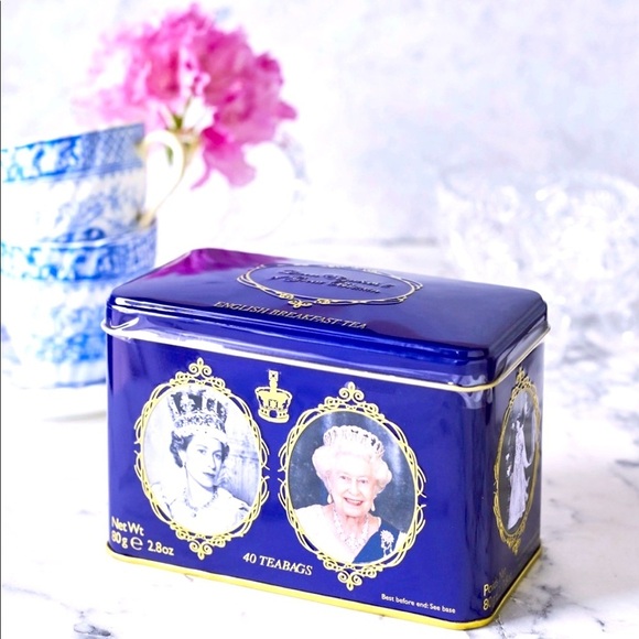 🇬🇧 QUEEN ELIZABETH II ENGLISH BREAKFAST TEA Sealed Tin w/ 40